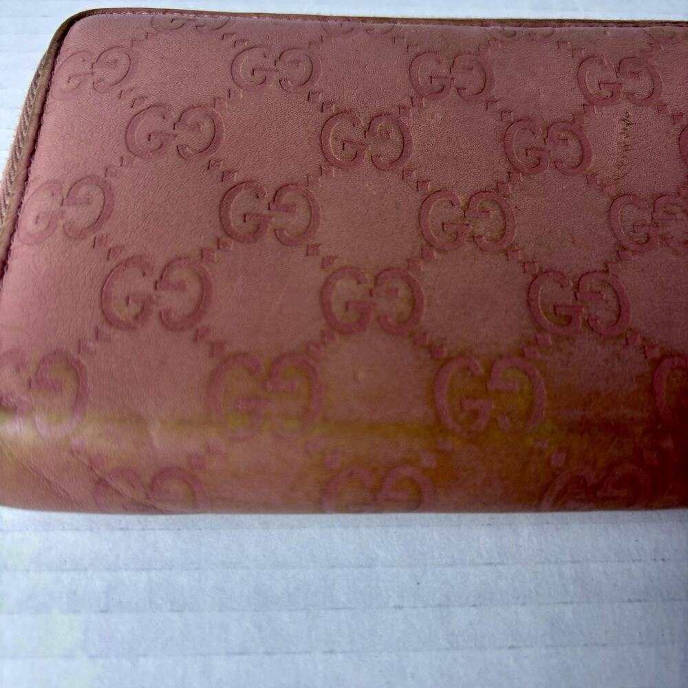 GUCCI Guccissima‎ Leather Zip Around Wallet Pink - Picture 2 of 14